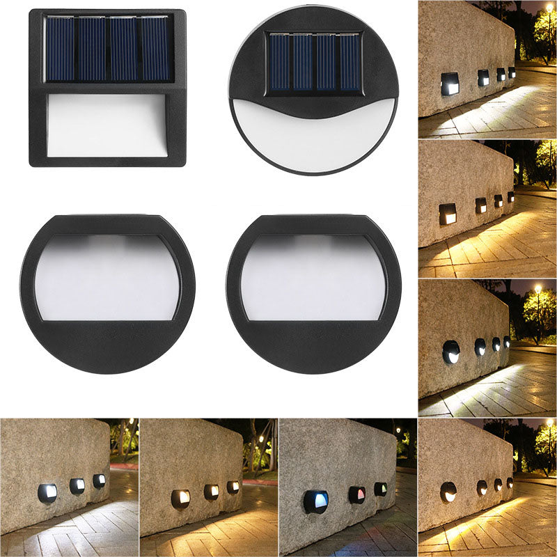 LED Solar - Outdoor Patio Step Lights, Round, Square, Waterproof