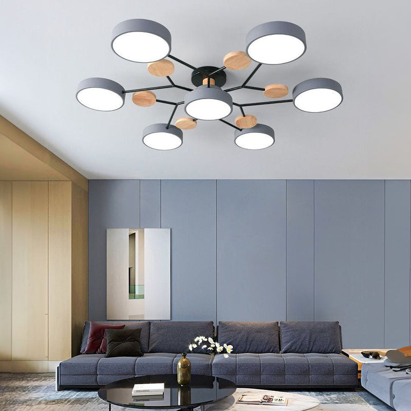 Miravique Iron LED Semi-Flush Ceiling Light