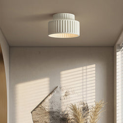 Miravique Cream Style Drum Semi Flush Mount Ceiling Lamp