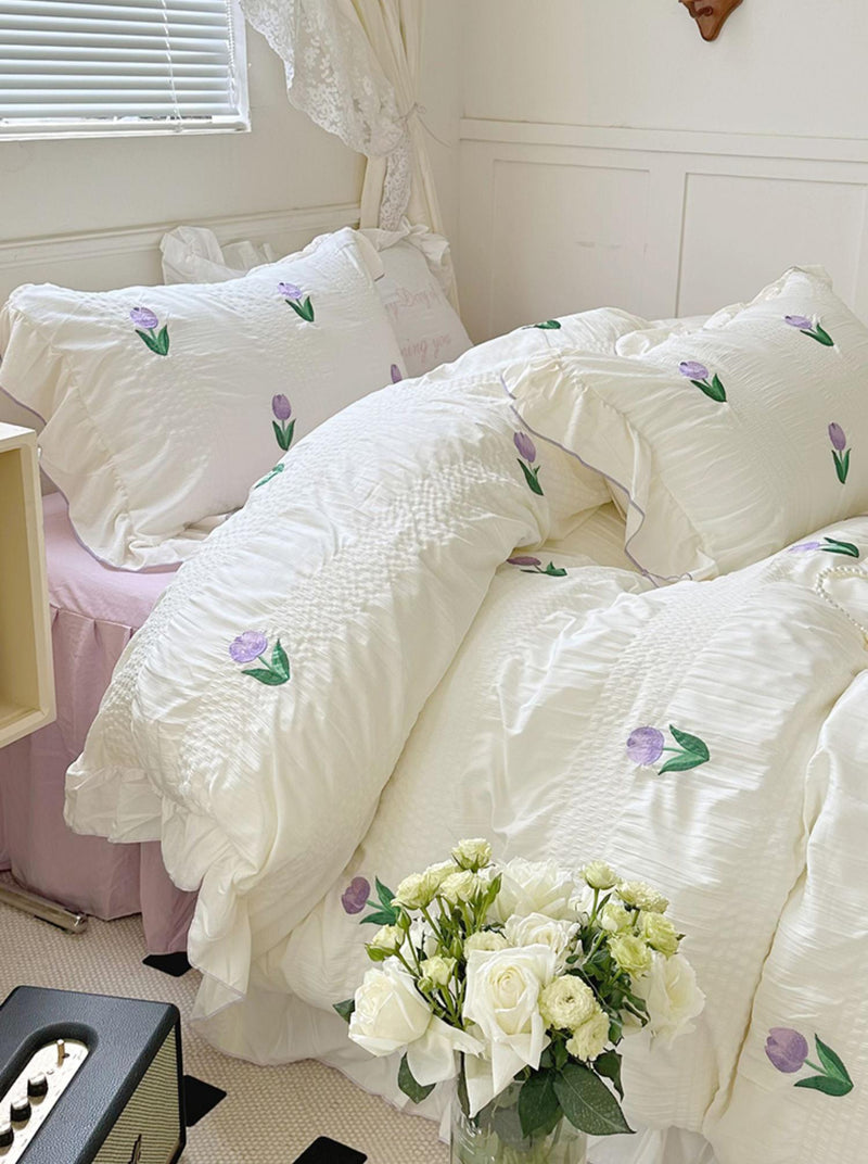 Coquette Room Tulip Ruffle Bedding Set