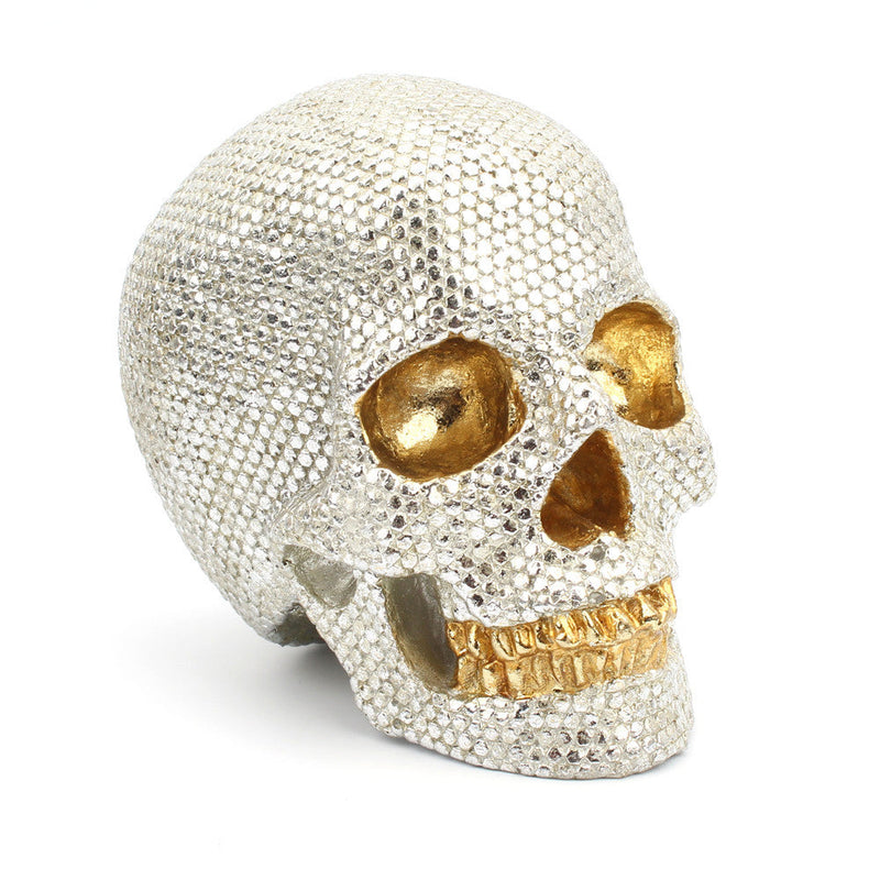 Gold And Silver Beads Skull Home Decoration