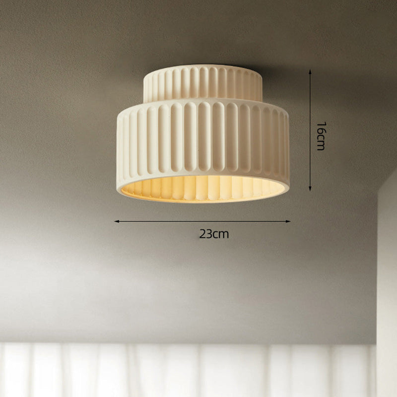 Miravique Cream Style Drum Semi Flush Mount Ceiling Lamp