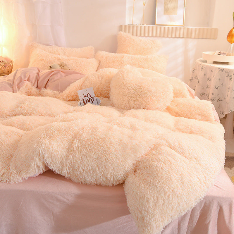 Dreamy Winter Mink Fleece Bedsheet Set