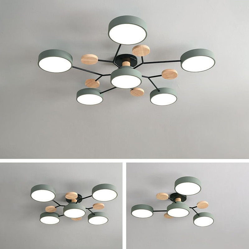 Miravique Iron LED Semi-Flush Ceiling Light