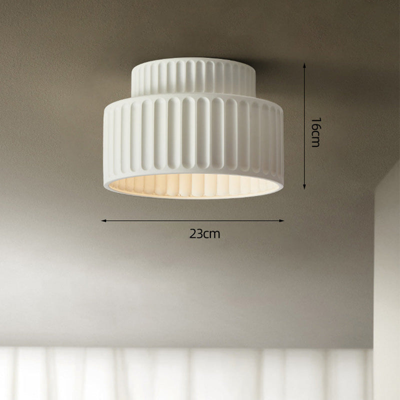 Miravique Cream Style Drum Semi Flush Mount Ceiling Lamp