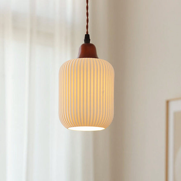 Miravique Nordic Ceramic White Pendant Light for Modern Dining Rooms and Kitchens