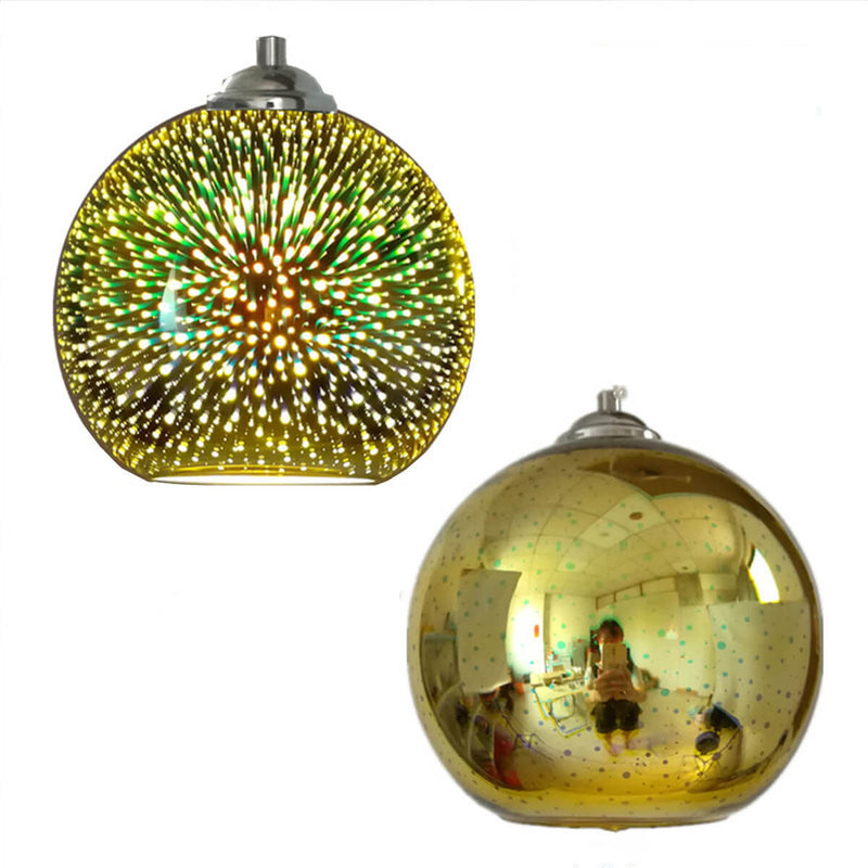 Modern Creative 3D Colorful Fireworks Glass 1-Light Dome Pendant Light