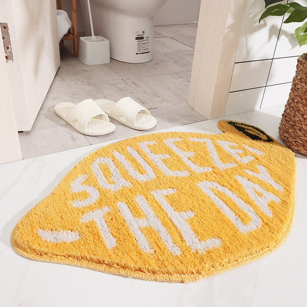 Squeeze the Day Non-Slip Lemon Absorbent Bath Mat