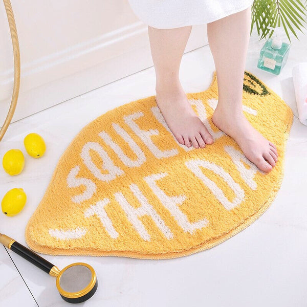 Squeeze the Day Non-Slip Lemon Absorbent Bath Mat