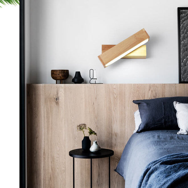 EcoWood - Modern rotating LED wall lamp made of wood with 1 light