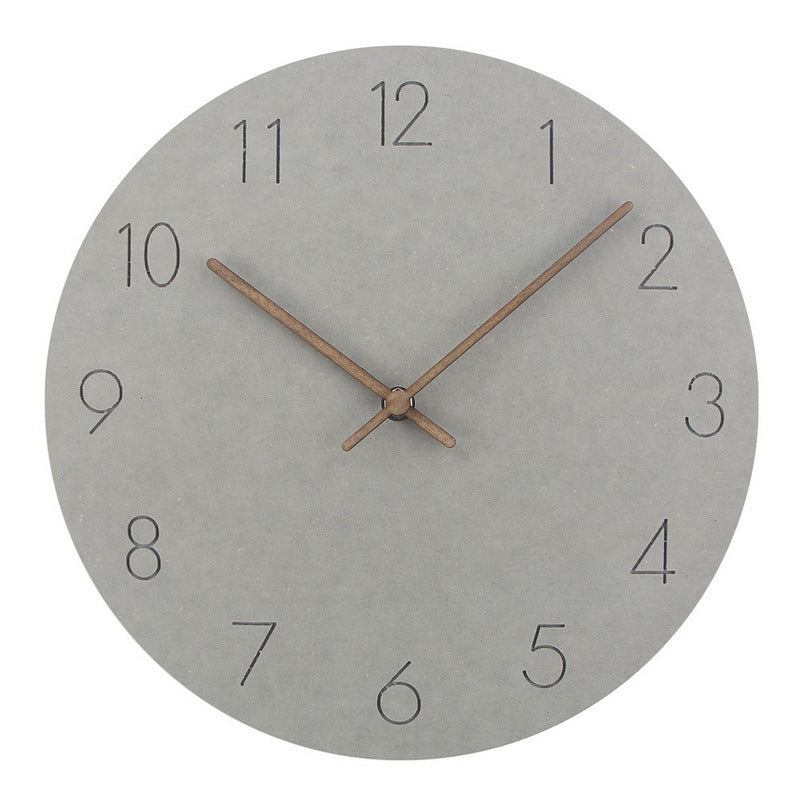 Minimalist Norwegian Wall Clock - 29cm(11.4 in) Scandinavian Design, Wood, Quiet Movement