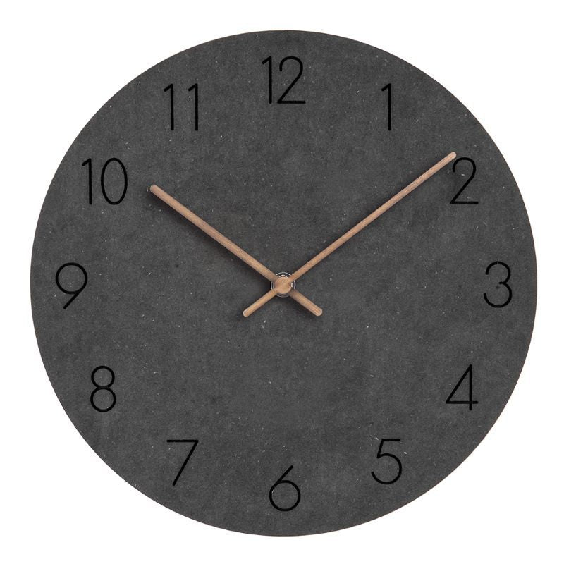 Minimalist Norwegian Wall Clock - 29cm(11.4 in) Scandinavian Design, Wood, Quiet Movement