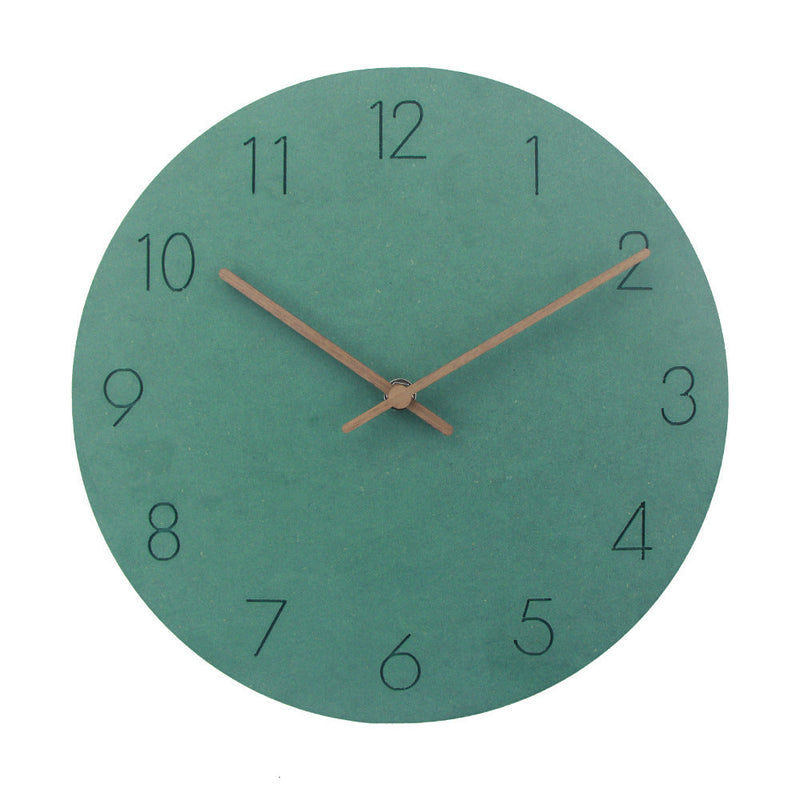 Minimalist Norwegian Wall Clock - 29cm(11.4 in) Scandinavian Design, Wood, Quiet Movement