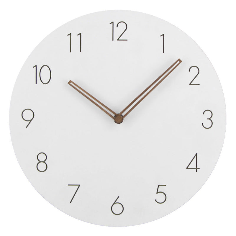 Minimalist Norwegian Wall Clock - 29cm(11.4 in) Scandinavian Design, Wood, Quiet Movement