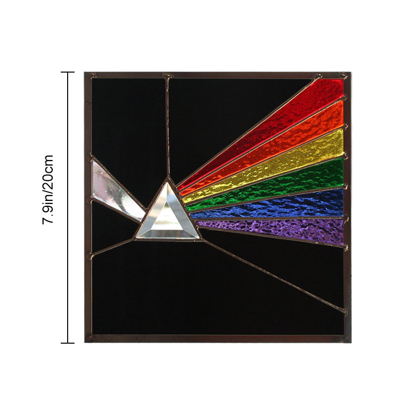 Dark Side of the Moon Glass Prism Suncatcher Panel – Rainbow Window Decor for Home & Garden