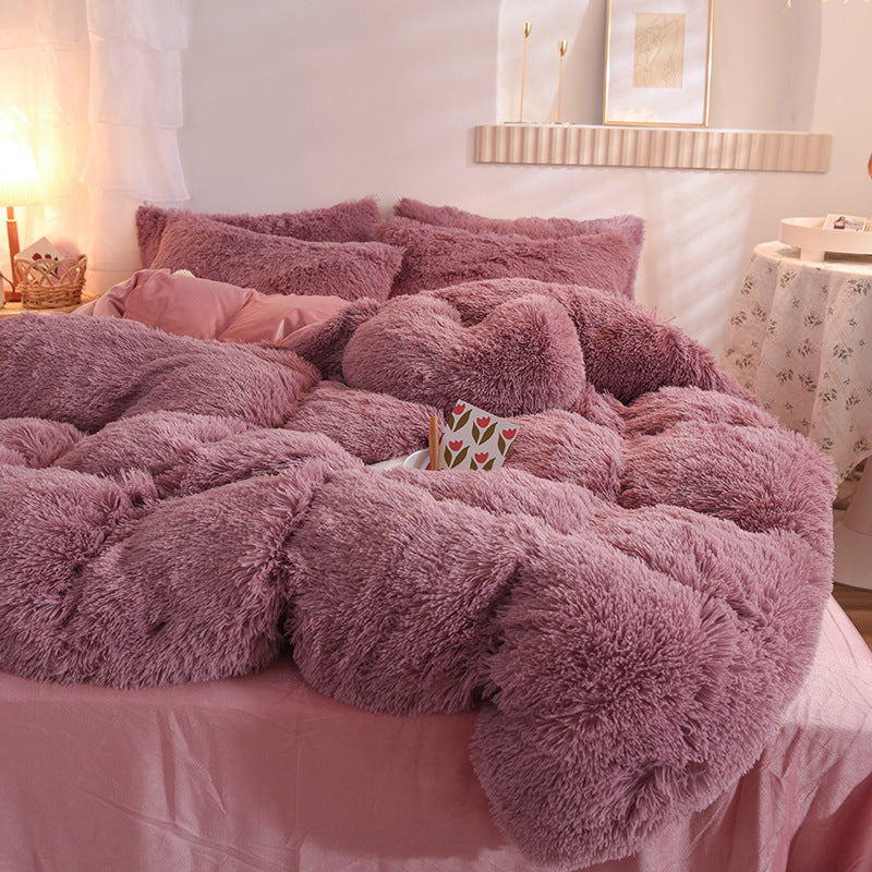 Dreamy Winter Mink Fleece Bedsheet Set