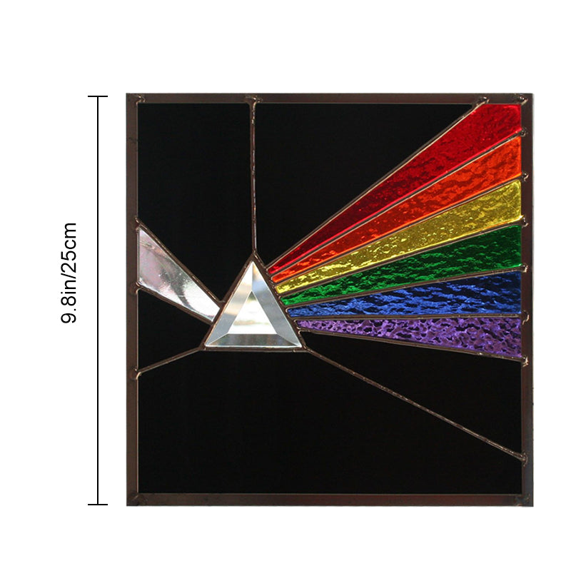 Dark Side of the Moon Glass Prism Suncatcher Panel – Rainbow Window Decor for Home & Garden