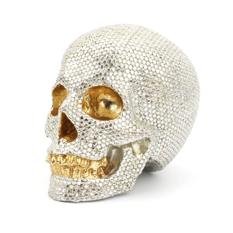 Gold And Silver Beads Skull Home Decoration