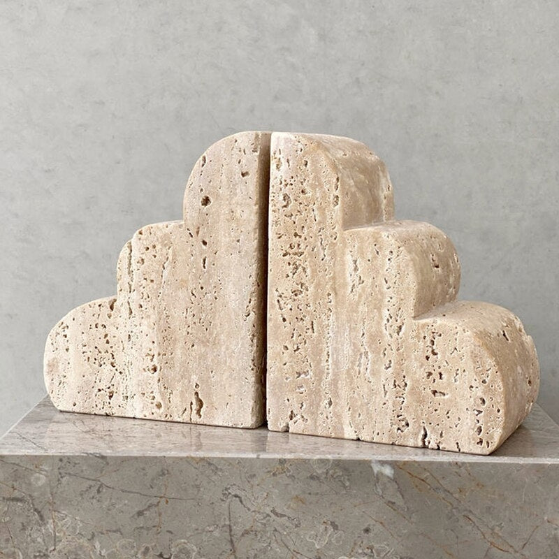 Miravique Marble Travertine Bookends