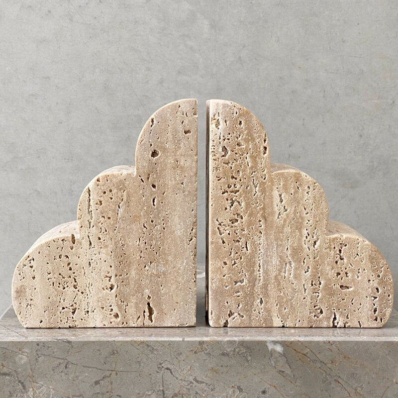 Miravique Marble Travertine Bookends