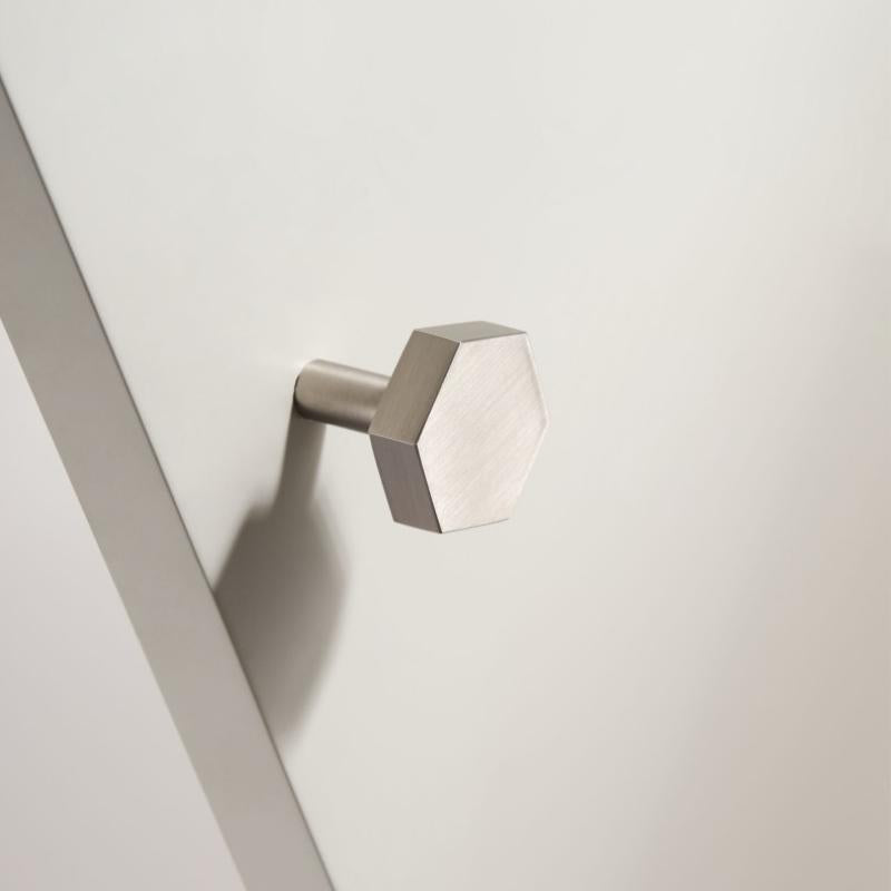 Miravique Brass Modern Brushed Nickel Hexagon Wall Hooks