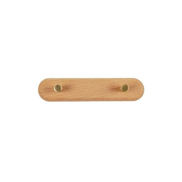 Miravique Natural Wood & Brass Wall Hook Racks