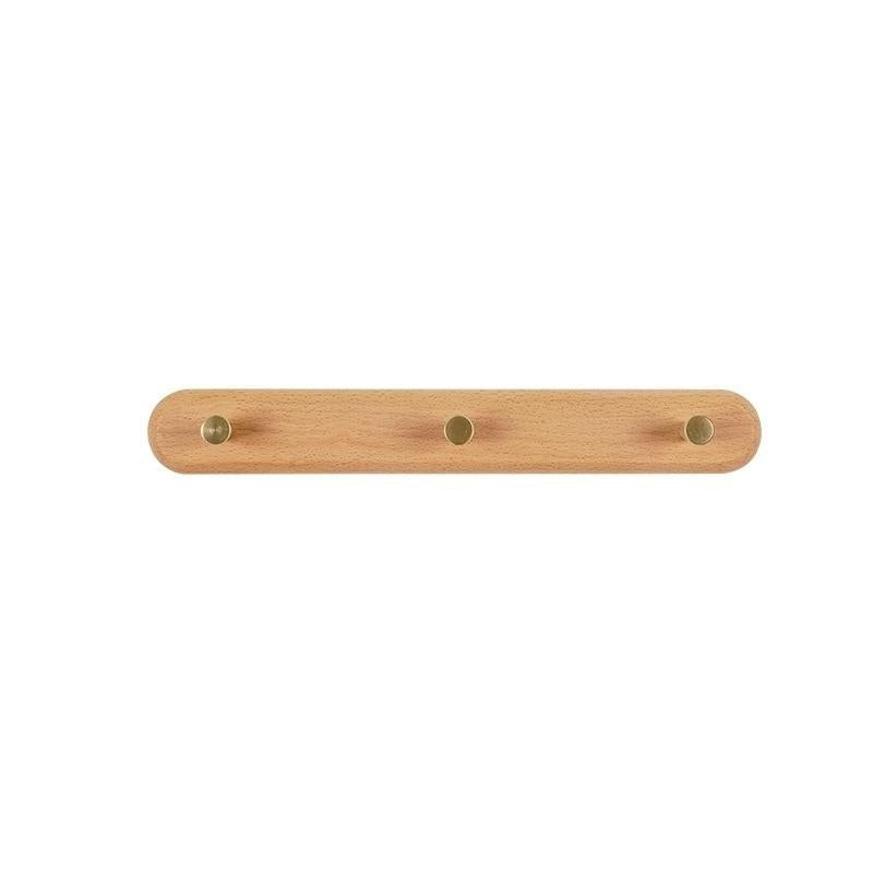 Miravique Natural Wood & Brass Wall Hook Racks