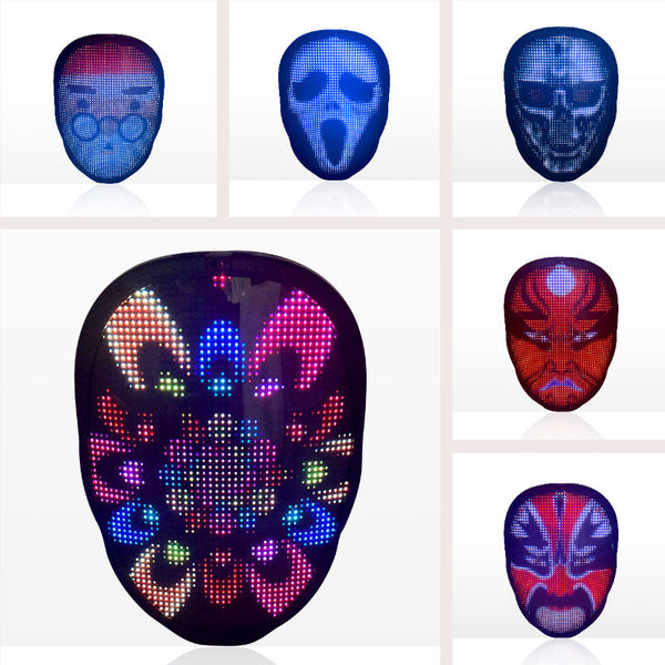 Bluetooth APP Full-color Led Face-changing Luminous Mask Halloween Mask