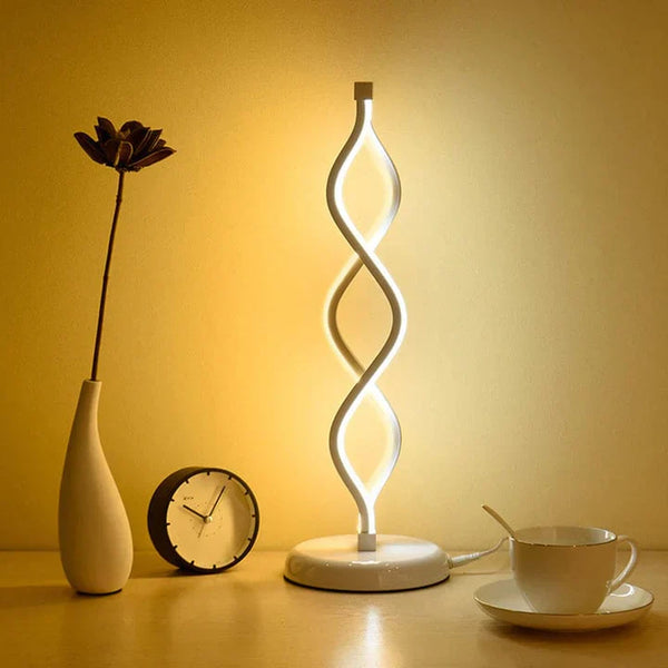 Light elegance - white spiral-shaped led table lamp