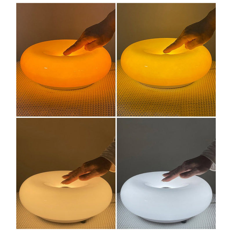 Miravique Donut Lamp – LED Dimmable Orange Table & Wall Lamp, Energy-Efficient Glass Light for Living Room, Bedroom, Dorm