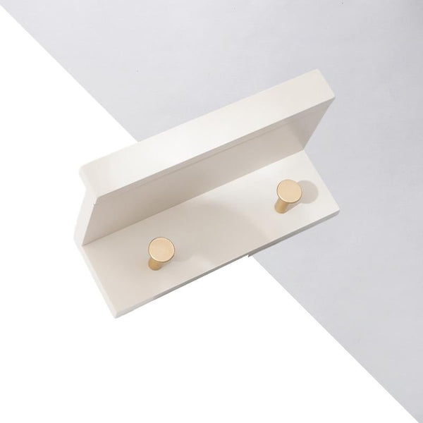 Huxley Wall Storage Shelf with Gold Hooks