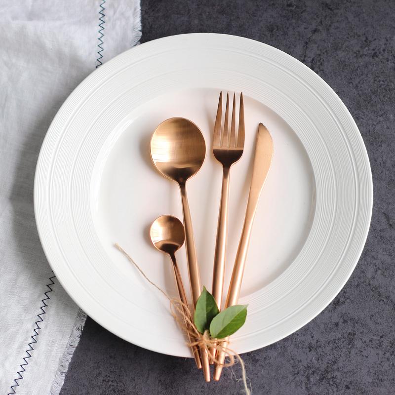 Matte Rose Gold 24-Piece Flatware Cutlery Set