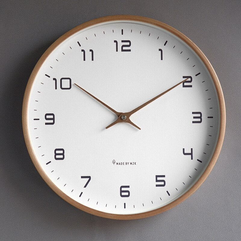 Luxora Nordic Design Wall Clock – Solid Wood Timepiece for Elegant Interiors