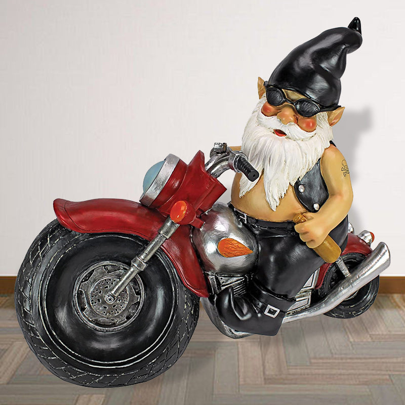 The Biker Gnome Statue Mini Garden Decoration