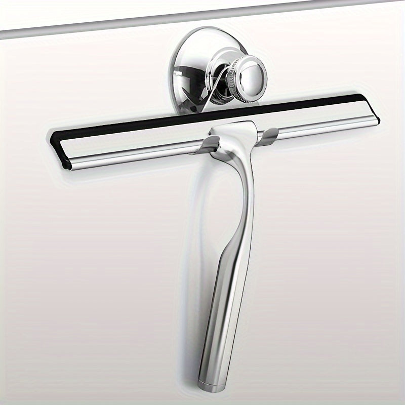 1pc Stainless Steel Glass Wiper with Hook - Easy to Use and Clean Bathroom Tool