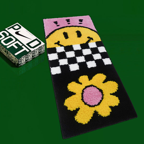 Daisy and Checkered Non-Slip Cuttable Mat