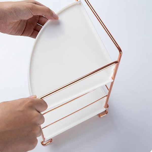 Corner Rose Gold Storage Rack