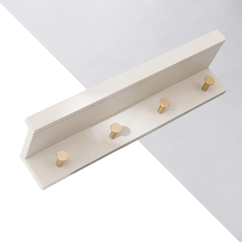 Huxley Wall Storage Shelf with Gold Hooks