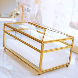 Elegance Nordic Gold Lining Glass Tissue Box