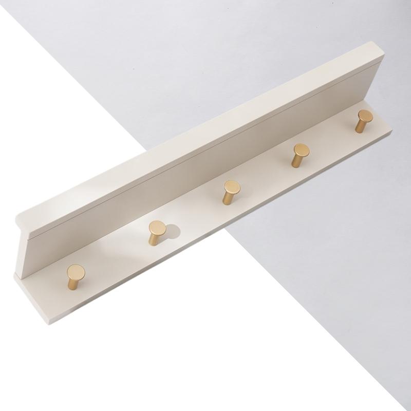 Huxley Wall Storage Shelf with Gold Hooks