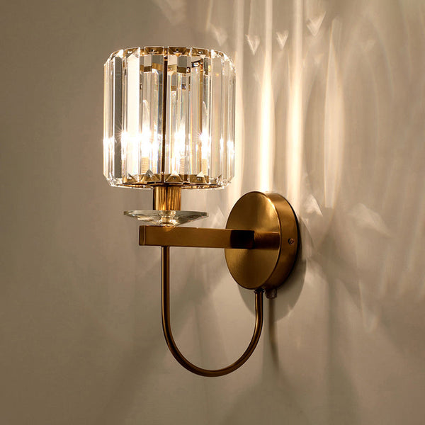 Wall Lamp - CrystalLux - Cylindrical Design - Gold Finish