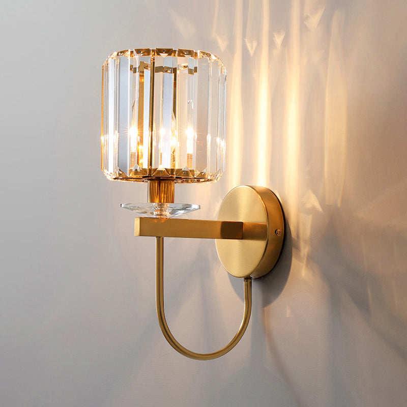 Wall Lamp - CrystalLux - Cylindrical Design - Gold Finish