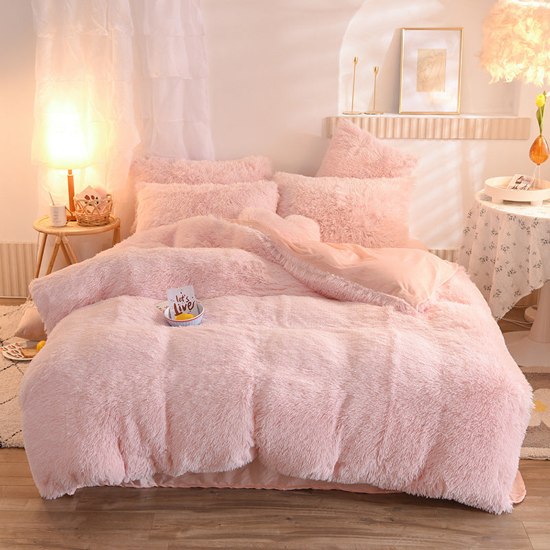 Dreamy Winter Mink Fleece Bedsheet Set