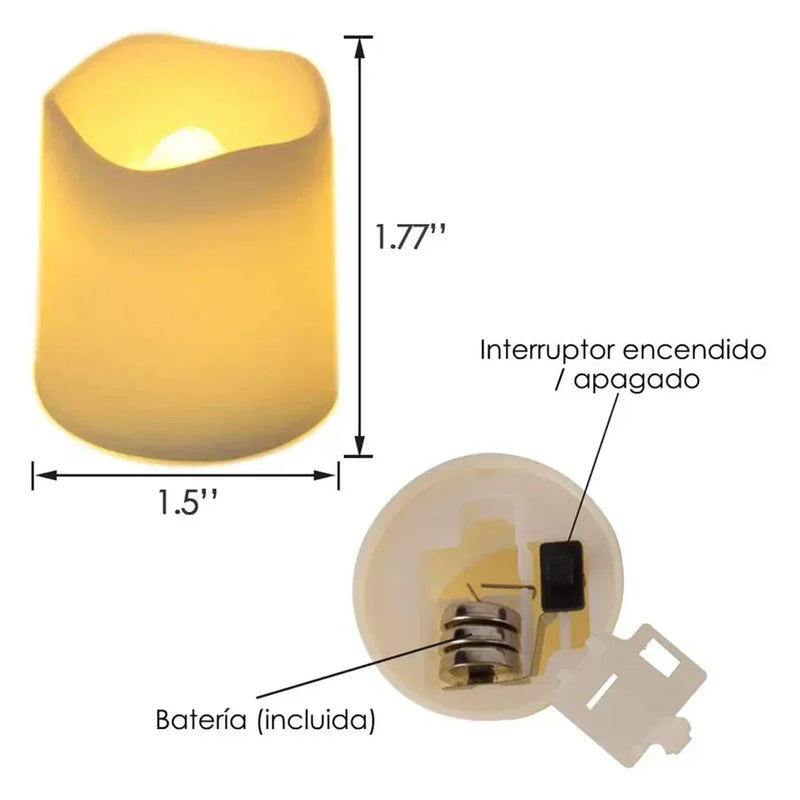 Set of 24 flameless LED candle lights