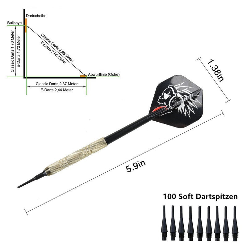 Darts Plastic Tip Set for Electronic Dartboards (12 Pieces)