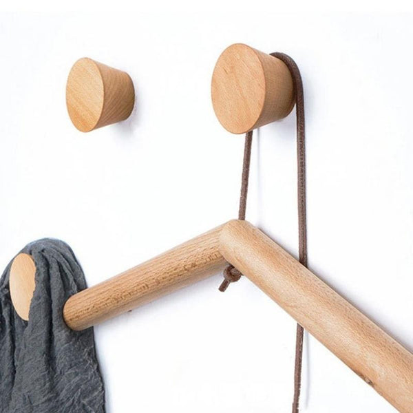 Miravique Wooden Round Wall Hooks