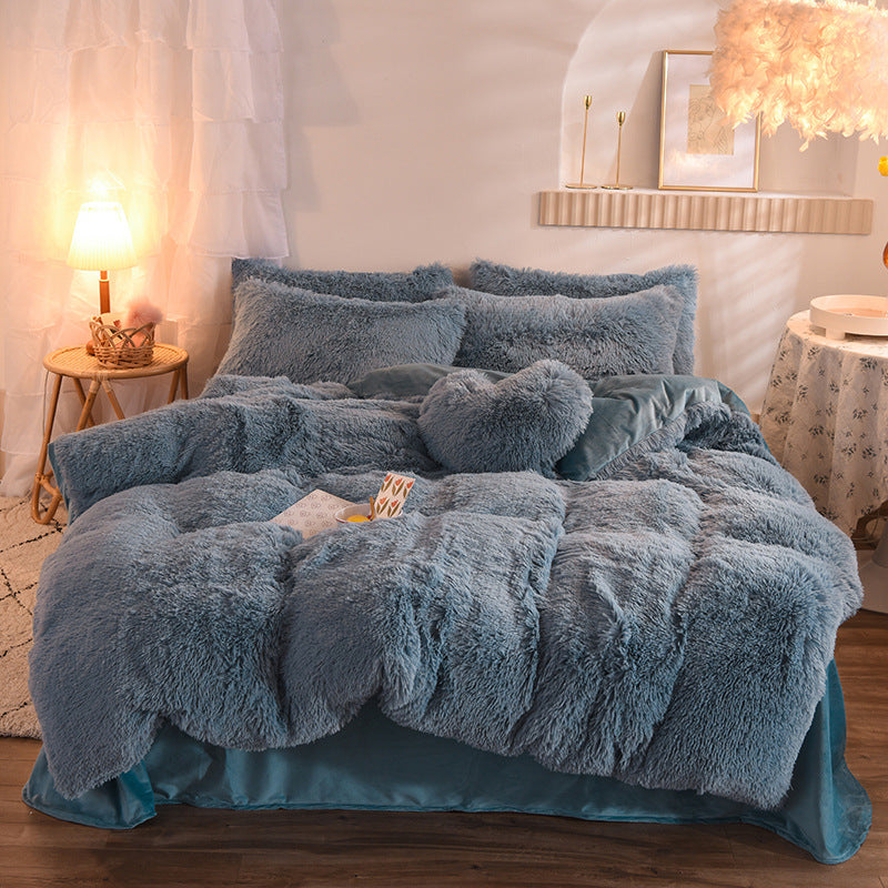 Dreamy Winter Mink Fleece Bedsheet Set