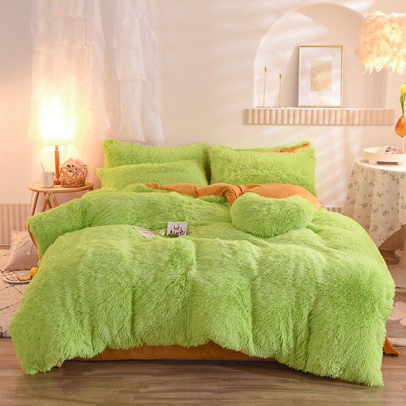 Dreamy Winter Mink Fleece Bedsheet Set