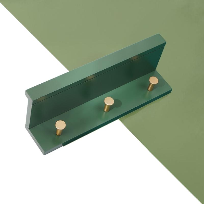 Huxley Wall Storage Shelf with Gold Hooks