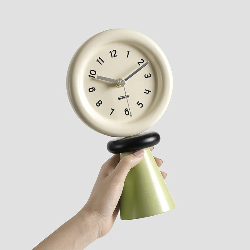 Betty Retro Abstract Desk Clock with Display Tray